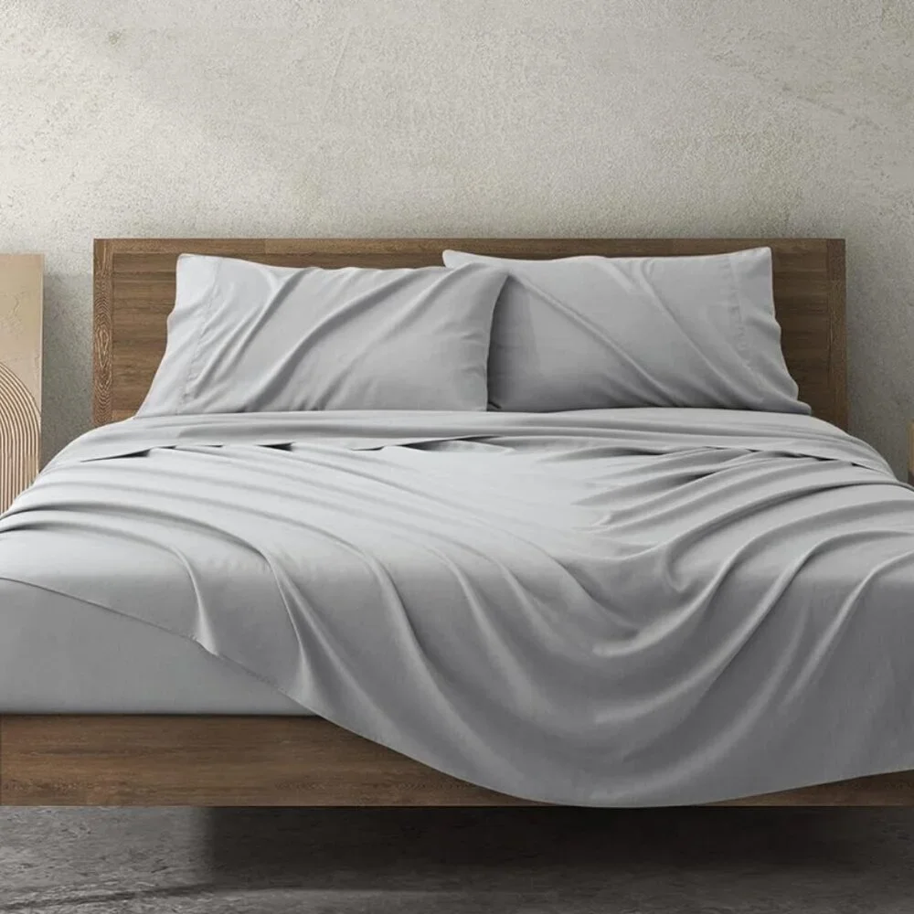 Queen Cooling Sheets Set COMFLIVE 4PC Rayon Cool Fiber Deep Pocket Bedding Silky